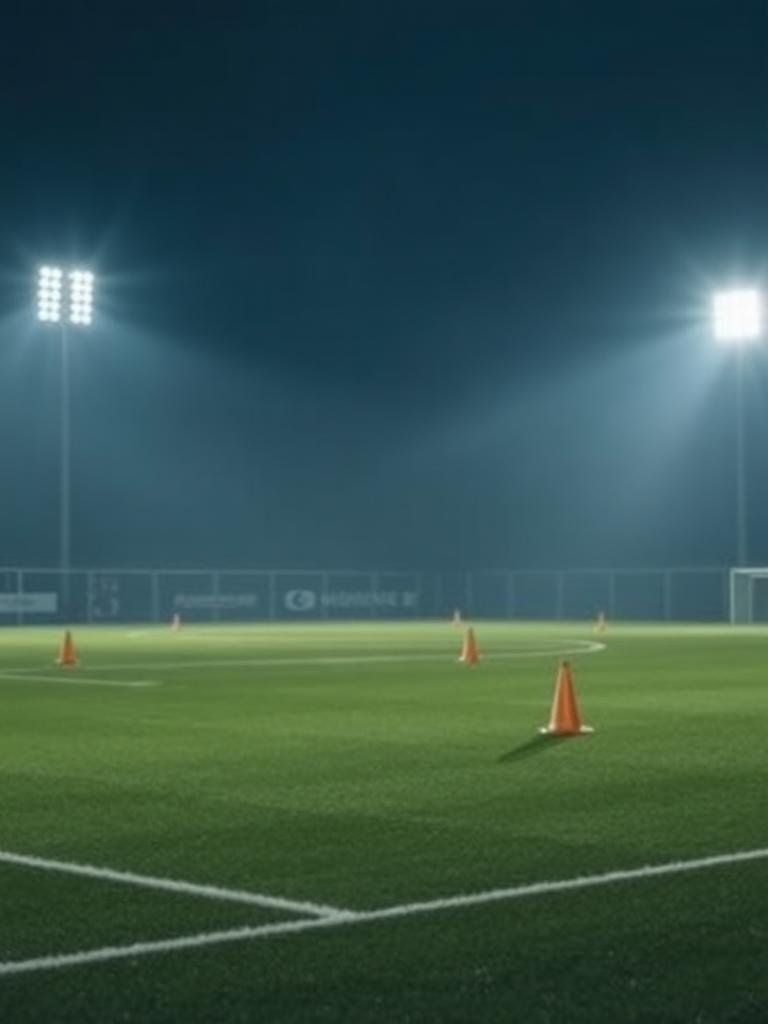 Illustrative image of young footballers in training