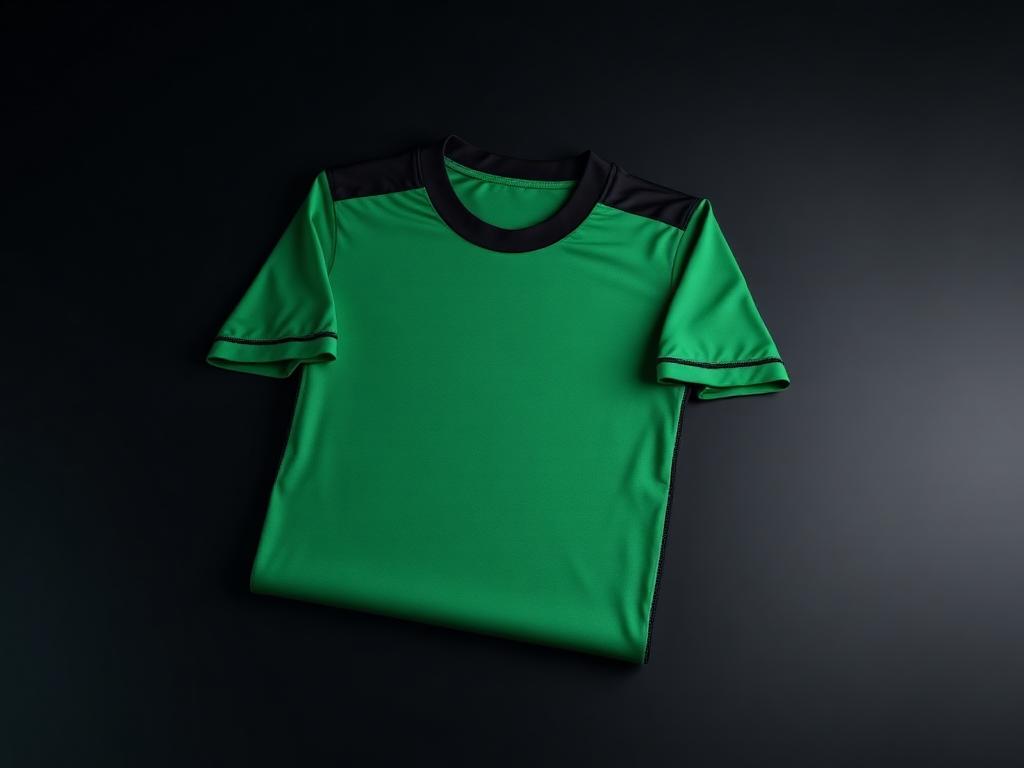 Studio photograph of a folded match shirt